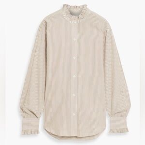 Isabel MARANT ÉTOILE Saoli striped cotton-poplin shirt size 38 medium tan white